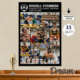 Poster Wrestling High School Senior 13 Photo Collage