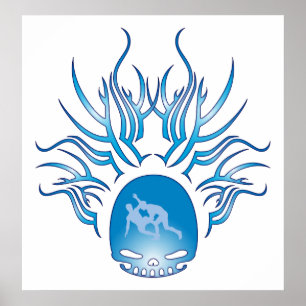 Poster Wrestling Skull