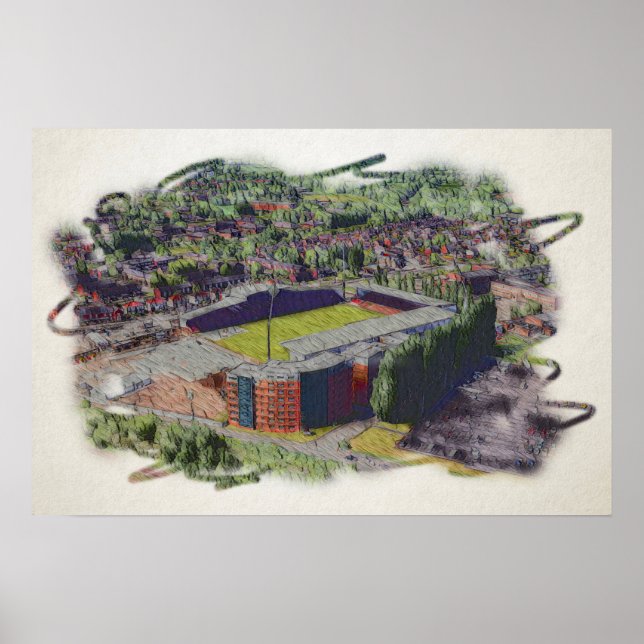 Poster Wrexham AFC, Racecourse Ground (Frente)