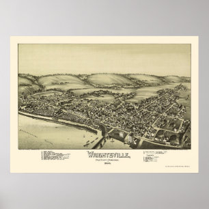 Poster Wrightsville, mapa panorâmico do PA - 1894