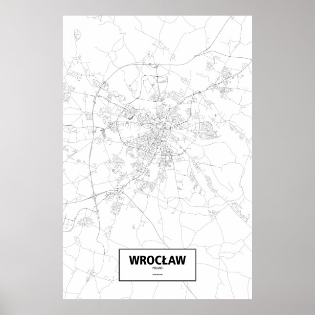 Poster Wrocław, Polônia (preto a branco) (Frente)