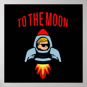 Poster WSB TO THE MOON WallStreetBets GME AMC