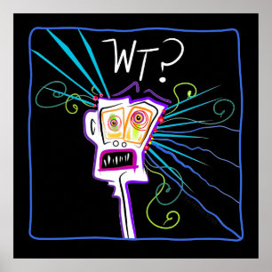 Poster WT? O QUE? EMOJI Meemogie