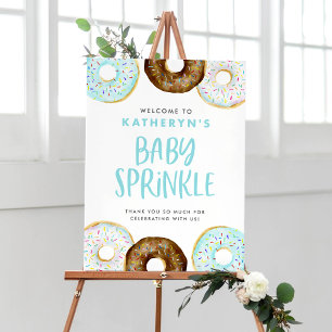 Poster Wtercolor Blue e Chocolate Rosquinha Baby Sprinkle