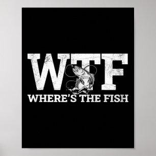Poster Wtf - Onde está o presente de pesca engraçado