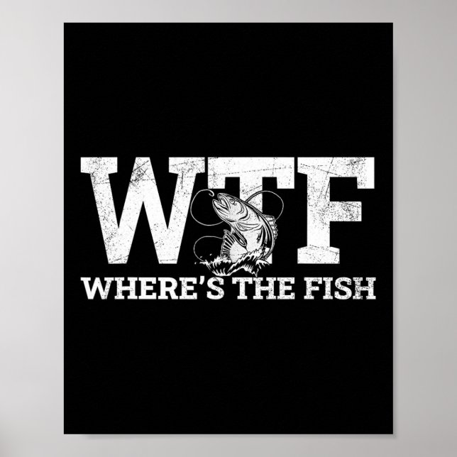 Poster Wtf - Onde está o presente de pesca engraçado (Frente)