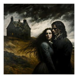 Pôster Wuthering Heights, Emily Bronte Gothic Literatura