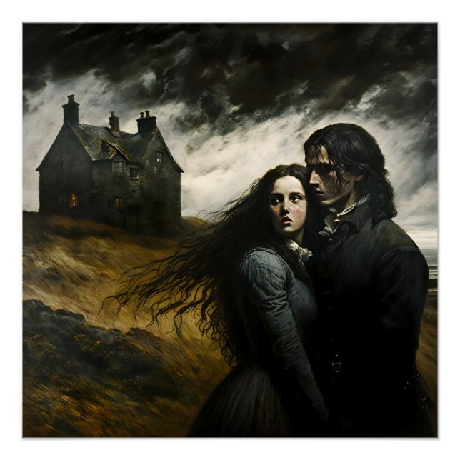 Pôster Wuthering Heights, Emily Bronte Gothic Literatura (Frente)