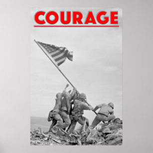 Poster WW2 COURAGE - Batalha de Iwo Jima