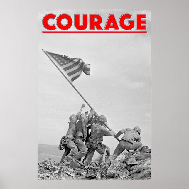 Poster WW2 COURAGE - Batalha de Iwo Jima (Frente)