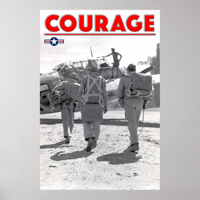 Poster WW2 COURAGE - Tripulação do Vingador TBF (Frente)