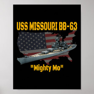 Poster Ww2 Navio & Guerra Coreana Usa Batalha Missour