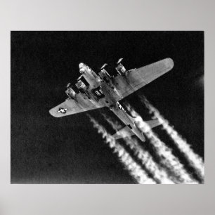 Pôster WWII B-17 em vôo