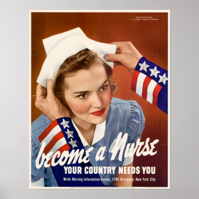 Poster WWII Become a Nurse (Frente)