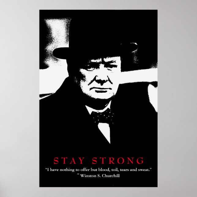 Poster WWII Cote Winston Churchill Pop Motivational Art (Frente)