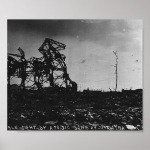 Poster WWII Hiroshima após a bomba atômica