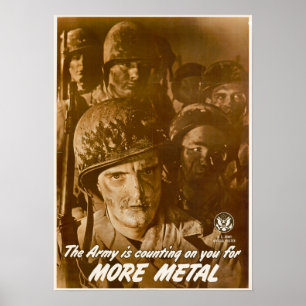 Poster WWII O Exército está contando com você por mais