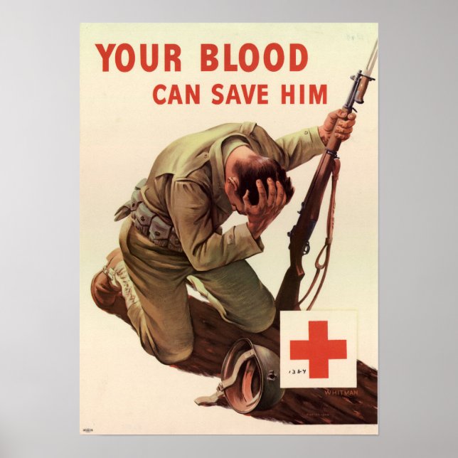 Poster WWII Seu Sangue Pode Salvá-Lo (Frente)