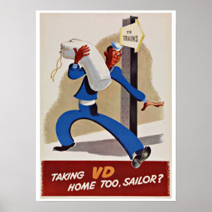 Poster WWII VD - Patriotismo do vintage