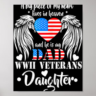 Poster Wwii Veterans Daught Gift Lembrança Pai Vetera