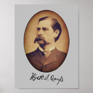 Poster Wyatt Earp Retrato e Assinatura