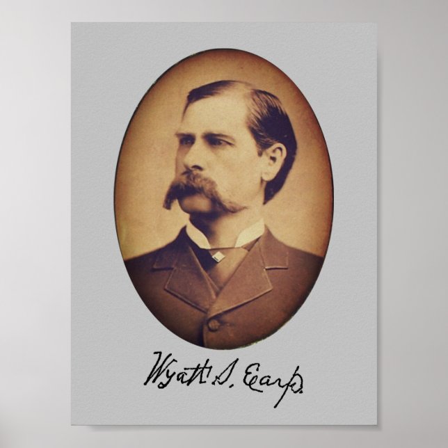 Poster Wyatt Earp Retrato e Assinatura (Frente)