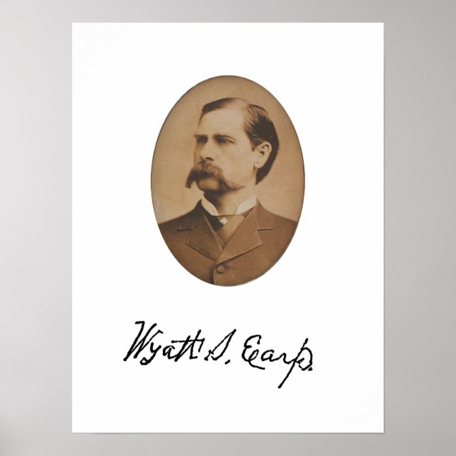 Poster Wyatt Earp Retrato e Assinatura (Frente)