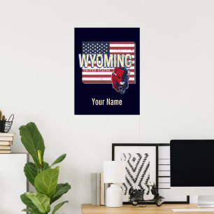 Poster Wyoming Estados Unidos - Retro State Map Vintage E