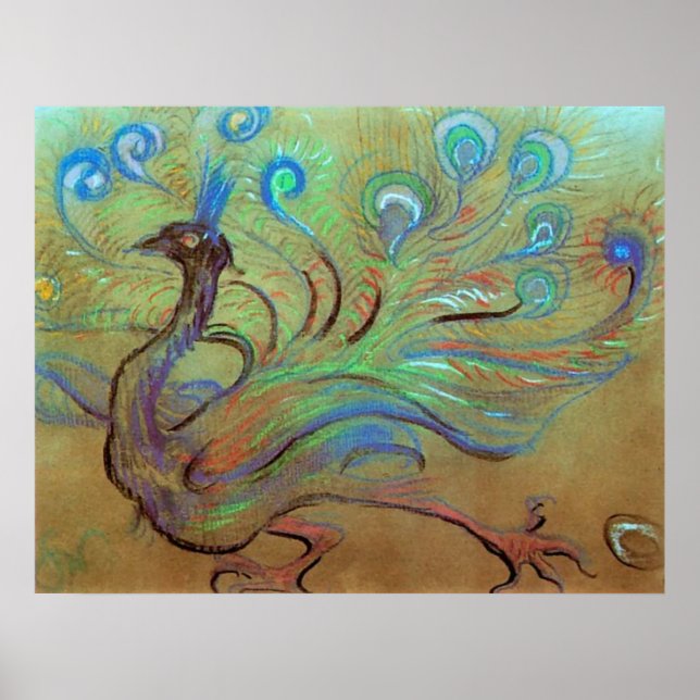 Pôster Wyspianski, Peacock, 1897 (Frente)