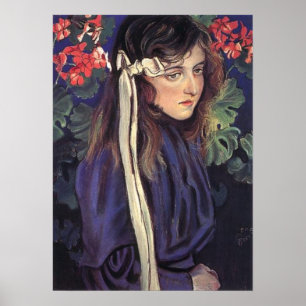 Poster Wyspianski, Retrato de Eliza Parenska, 1905