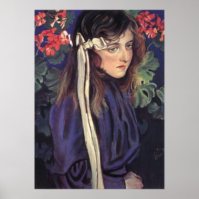 Poster Wyspianski, Retrato de Eliza Parenska, 1905 (Frente)