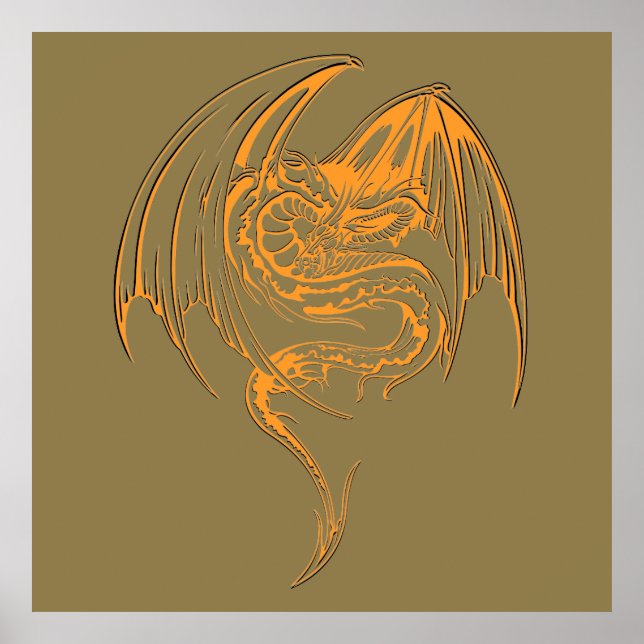 Poster Wyvern Dragon São Criaturas Míticas Fantásticas (Frente)