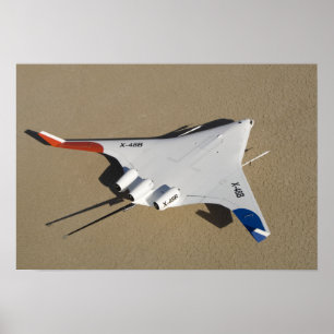 Poster X-48B misturou o veículo aéreo desvirilizado cor