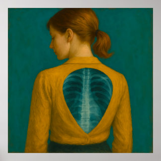 Poster X-Ray of Back - Mulher com Blusa bege e castanho