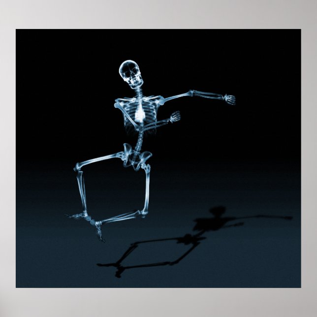 POSTER - X-RAY SKELETON JOY LEAP BLK BLUE (Frente)
