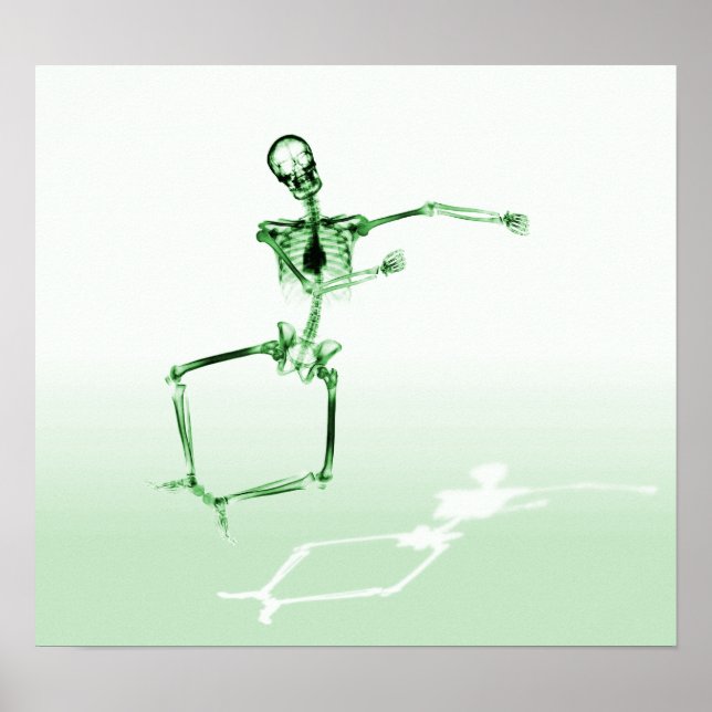 POSTER - X-RAY SKELETON JOY LEAP GREEN (Frente)