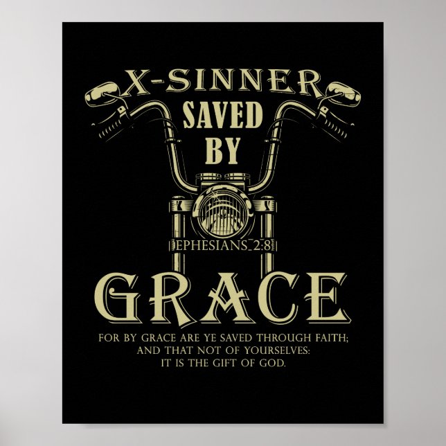 Poster X-Sinner salva pela Moto Grace Christian Faith (Frente)