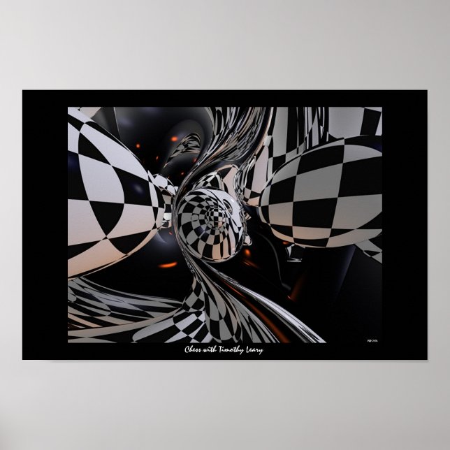 Pôster Xadrez com Timothy Leary (Frente)