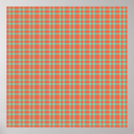 Poster Xadrez Coral Aquamarine Padrão