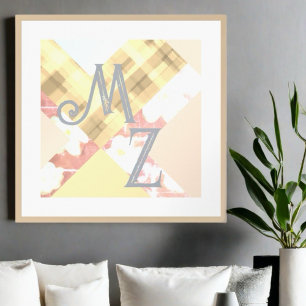 Poster Xadrez de abstrato geometria personalizada das ini