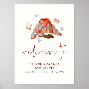 Poster Xadrez de inverno Roupas Chá de fraldas Sinal de B