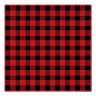 Pôster Xadrez de Lumberjack do País de Buffalo Vermelho