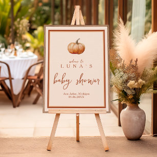 Poster Xadrez de outono Um Chá de fraldas de abóbora bem-