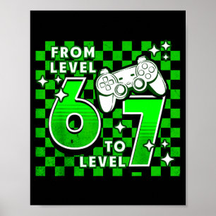 Poster Xadrez do nível 6 ao 7-aniversário de 7 anos menin