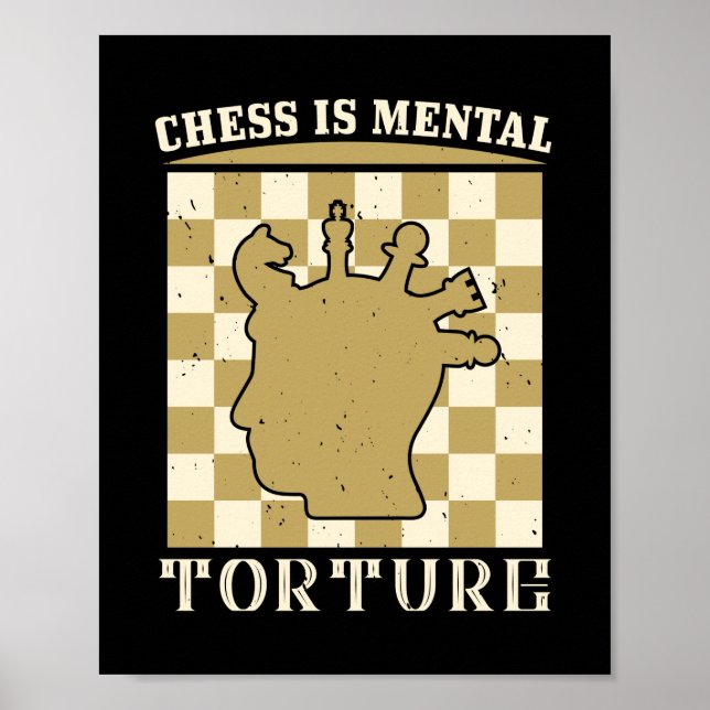 Poster Xadrez É Tortura Mental (Frente)