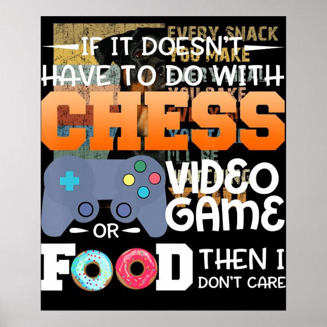 Poster Xadrez Gift | Jogo De Vídeo De Xadrez Ou Design De (Frente)