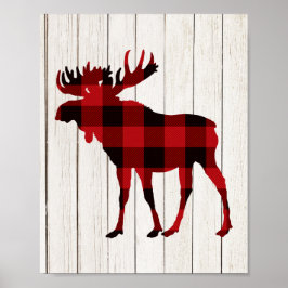 Poster Xadrez Moose Art Natal Decado Festa Lumberjack