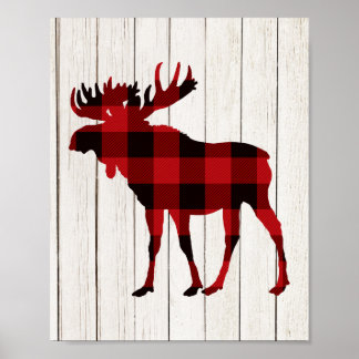 Poster Xadrez Moose Art Natal Decado Festa Lumberjack