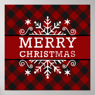 Poster Xadrez Natal feliz floco de neve
