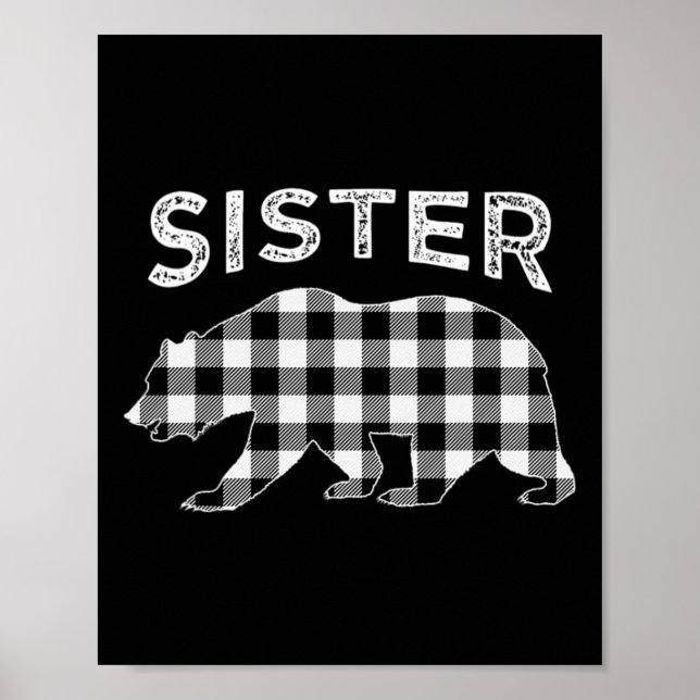 Poster Xadrez Negra E Branca, Irmã Bear Christma (Frente)